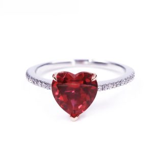 The Heart Ring with Moissanite Accents