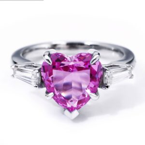 Heart-Shaped Pink Sapphire Gemstone