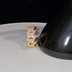 925 silver with a gold plating iced out ring